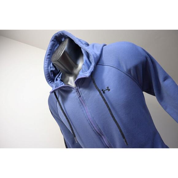 Under Armour Jacket Athletic Fitted Full Zip Blue Fleece Womens Size Large - Picture 1 of 10